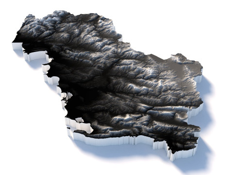 Albania Terrain Map Model 3D