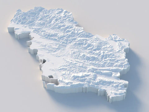 Albania Terrain Map 3D Model