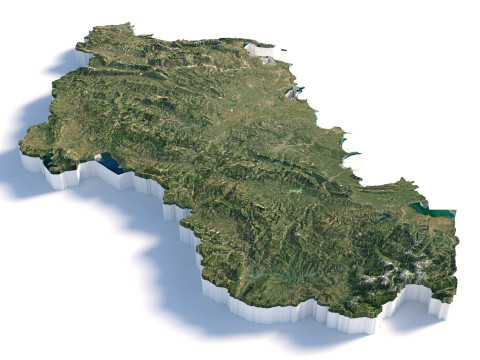 Albania Terrain Map Model 3D