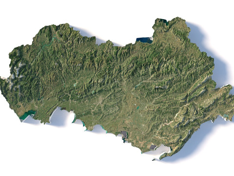 Albania Terrain Map Model 3D