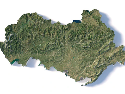 Albania Terrain Map 3D Model