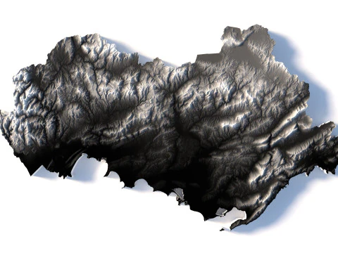 Albania Terrain Map 3D Model