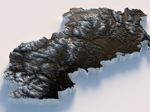 Albania Terrain Map Model 3D
