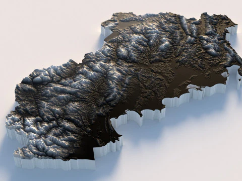 Albania Terrain Map 3D Model