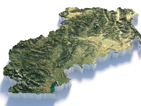 Albania Terrain Map 3D Model