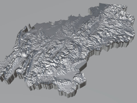 Albania Terrain Map Model 3D