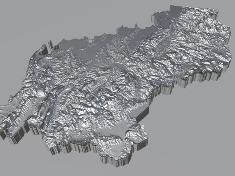 Albania Terrain Map 3D Model