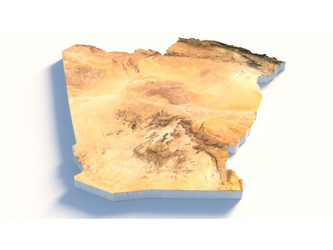 Algeria Terrain Map 3D 모델