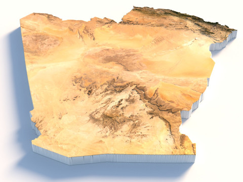 Algeria Terrain Map 3Dモデル