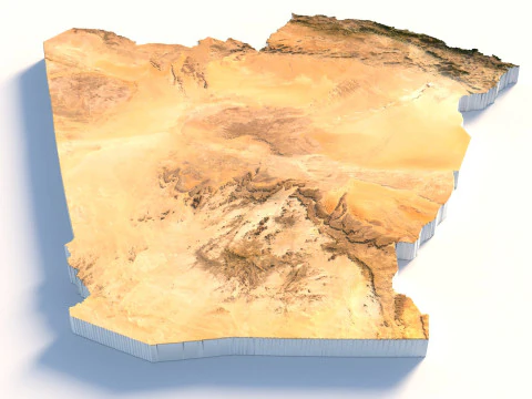 Algeria Terrain Map 3D Model