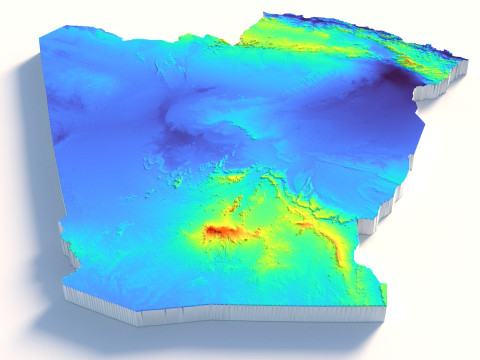 Algeria Terrain Map 3Dモデル