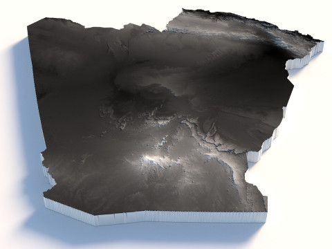 Algeria Terrain Map 3Dモデル