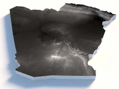 Algeria Terrain Map 3D Model
