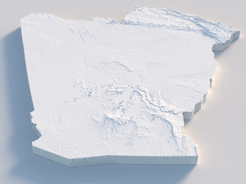 Algeria Terrain Map 3Dモデル