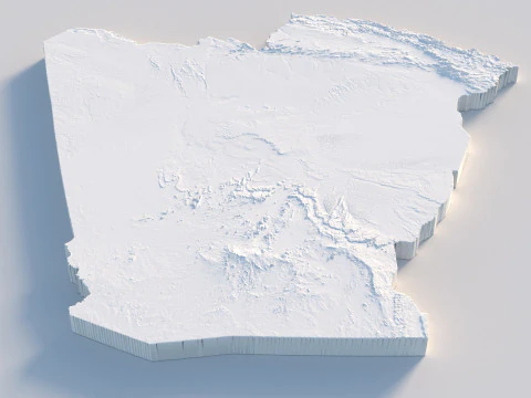Algeria Terrain Map 3D Model