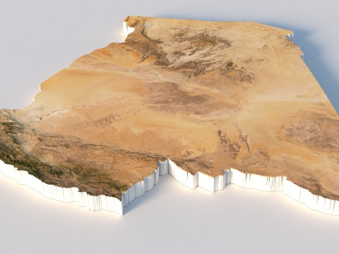 Algeria Terrain Map 3Dモデル