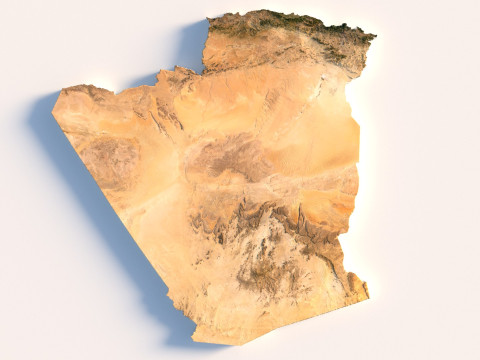 Algeria Terrain Map 3Dモデル