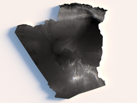 Algeria Terrain Map 3Dモデル