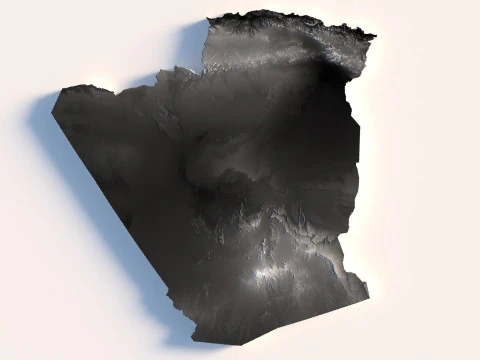 Algeria Terrain Map 3D Model