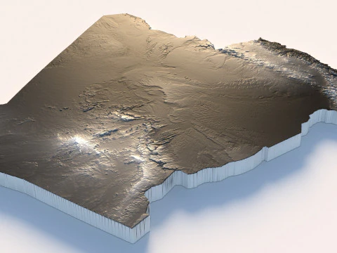 Algeria Terrain Map 3D Model