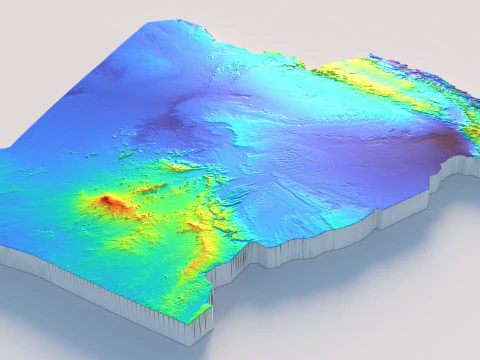 Algeria Terrain Map 3D Model