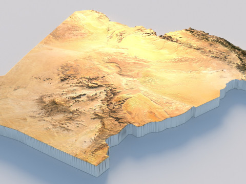 Algeria Terrain Map 3Dモデル