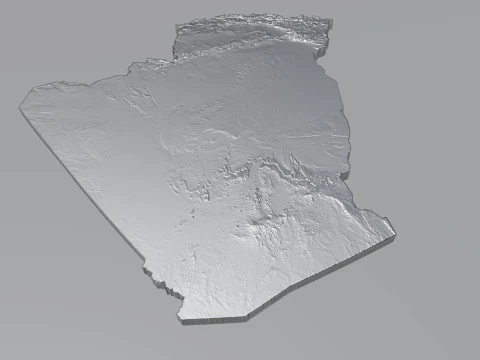 Algeria Terrain Map 3D Model