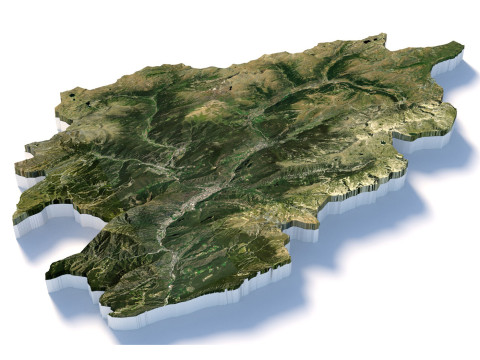 Andorra Terrain Map 3D 모델