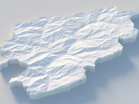 Andorra Terrain Map 3D Model