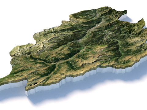 Andorra Terrain Map Modelo 3D
