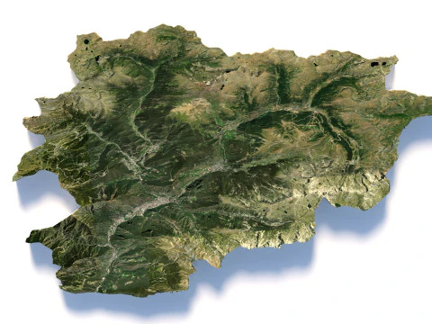 Andorra Terrain Map 3D Model