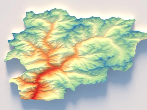 Andorra Terrain Map 3D Model