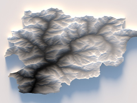 Andorra Terrain Map Modelo 3D