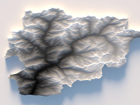 Andorra Terrain Map 3D Model