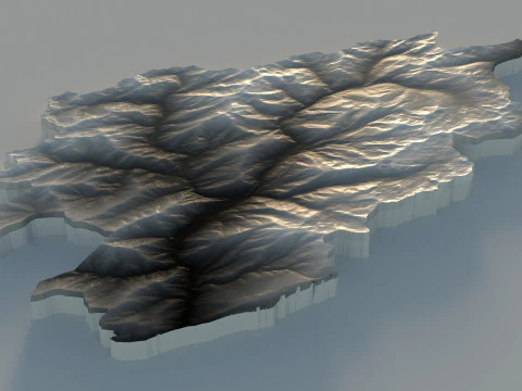 Andorra Terrain Map 3D Model