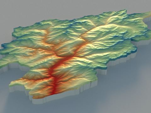 Andorra Terrain Map Modelo 3D