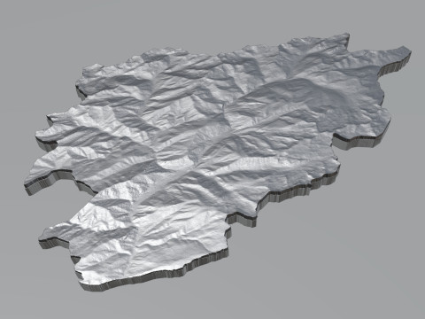 Andorra Terrain Map Modelo 3D
