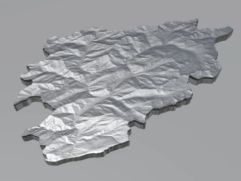Andorra Terrain Map 3D Model