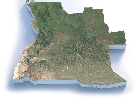 Angola Terrain Map 3D 모델