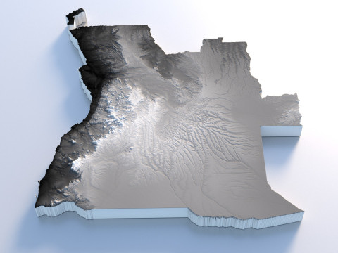 Angola Terrain Map 3D Модель