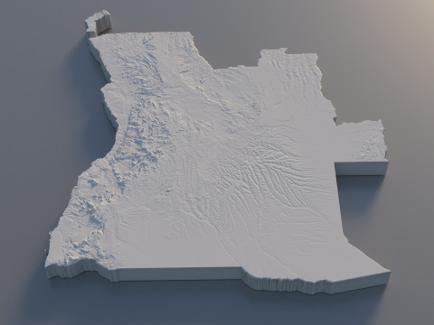 Angola Terrain Map 3D Модель