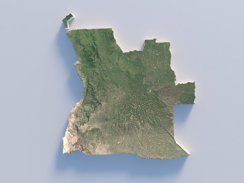 Angola Terrain Map 3D Модель