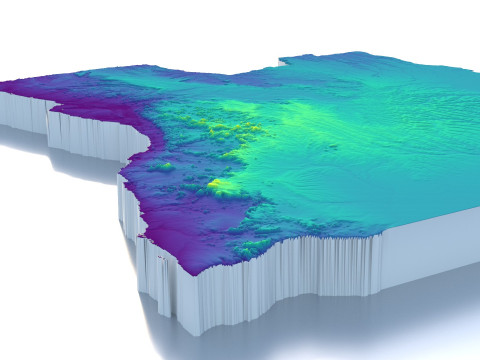 Angola Terrain Map 3D Модель