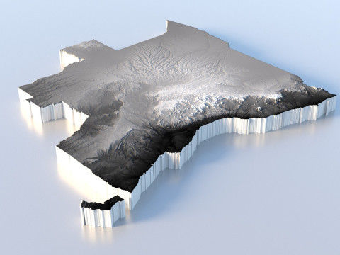 Angola Terrain Map 3D Модель