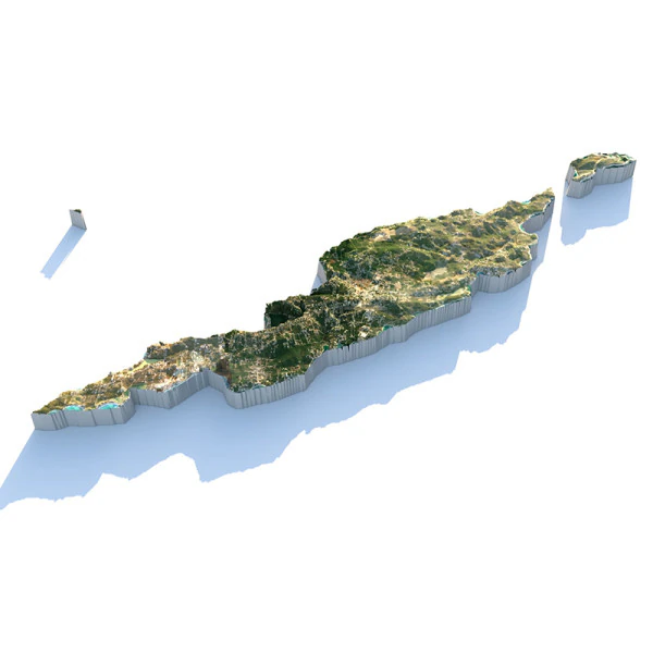 Anguilla-Gel&auml;ndekarte 3D Modell .c4d .max .obj .3ds .fbx .stl .blend 