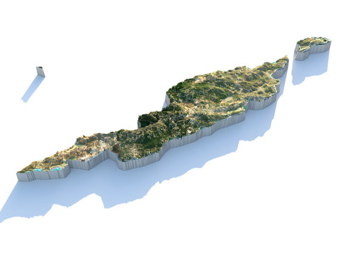 Anguilla Terrain Map 3D Model