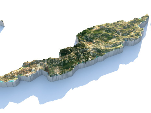 Anguilla Terrain Map Model 3D