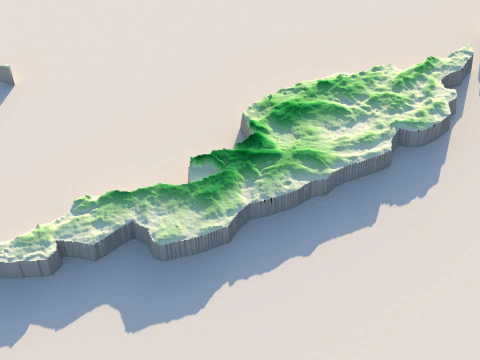 Anguilla-Gel&auml;ndekarte 3D Modell