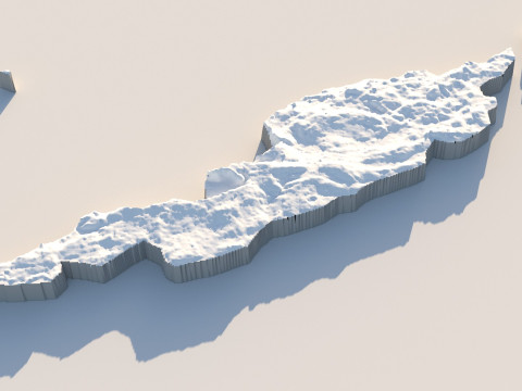 Anguilla Terrain Map Model 3D
