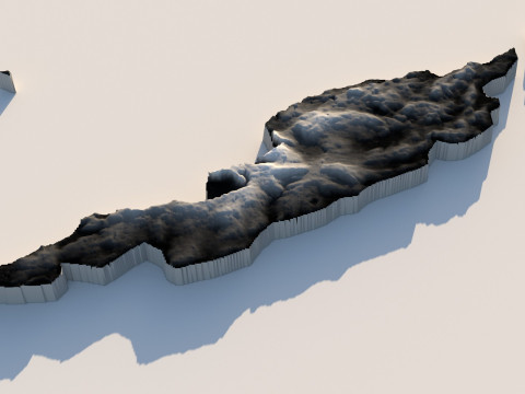 Anguilla Terrain Map Model 3D